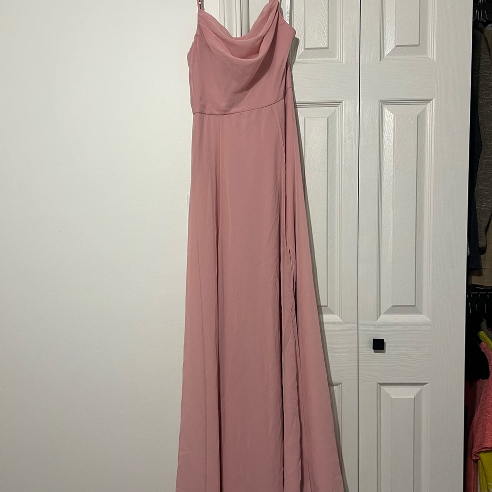 David's Bridal Blush Maxi Dress